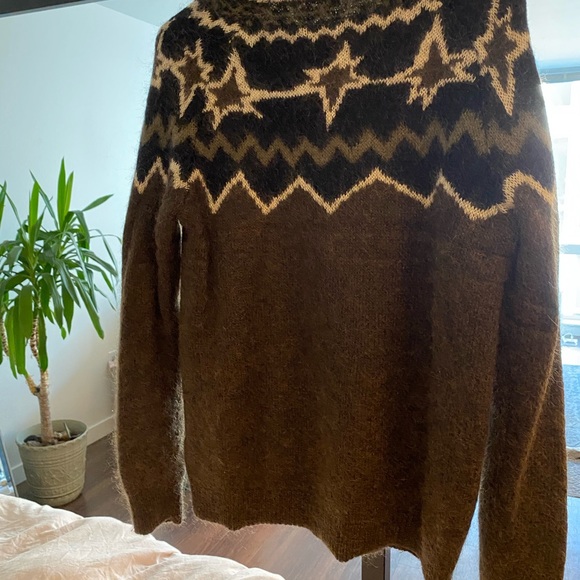 Brown Neil Barrett Geometric Intarsia Sweater - Picture 4 of 6